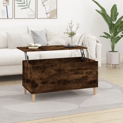 vidaXL Coffee Table Smoked Oak 90x44.5x45 cm Engineered Wood