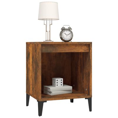 vidaXL Bedside Cabinet Smoked Oak 40x35x50 cm