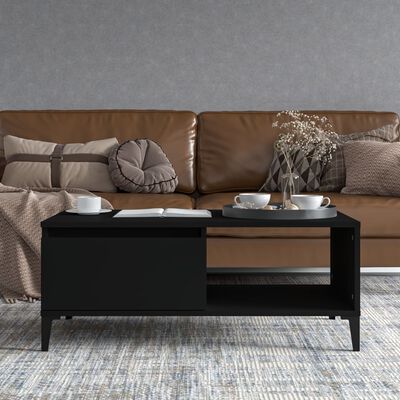 vidaXL Coffee Table Black 90x50x36.5 cm Engineered Wood