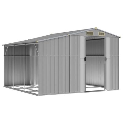 vidaXL Garden Shed Grey 277x279x179 cm Galvanised Steel