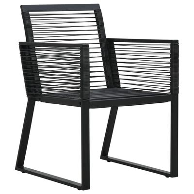 vidaXL 3 Piece Outdoor Dining Set PVC Rattan Black