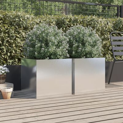 vidaXL Planters 2 pcs Silver 49x47x46 cm Stainless Steel