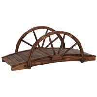 vidaXL Garden Bridge with Half-wheel 99x50x38 cm Solid Wood Fir