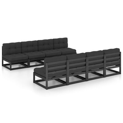 vidaXL 9 Piece Garden Lounge Set with Cushions Solid Pinewood