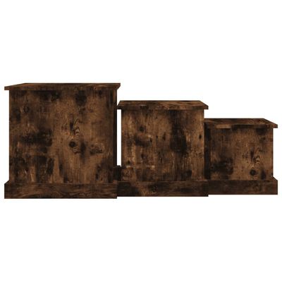 vidaXL Coffee Tables 3 pcs Smoked Oak Engineered Wood