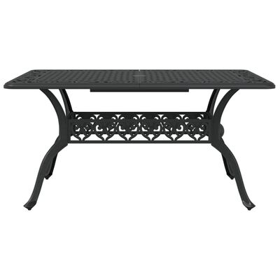 vidaXL Garden Table Black 150x90x72 cm Cast Aluminium