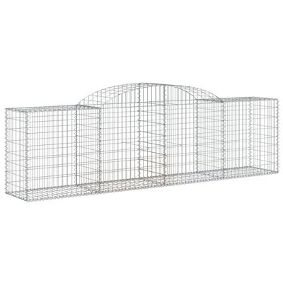 vidaXL Arched Gabion Basket 300x50x80/100 cm Galvanised Iron