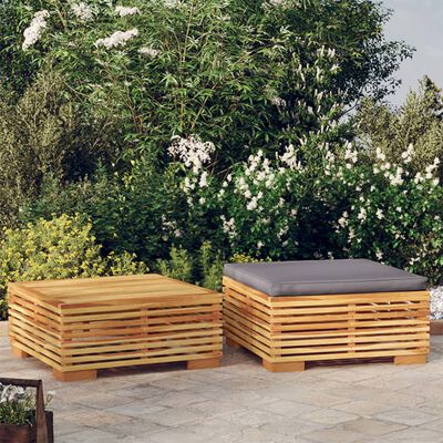 vidaXL 2 Piece Garden Lounge Set Solid Wood Teak