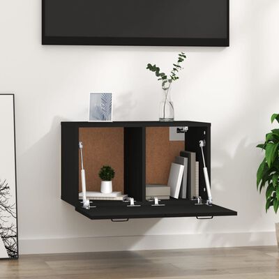 vidaXL Wall Cabinet Black 60x36.5x35 cm Engineered Wood