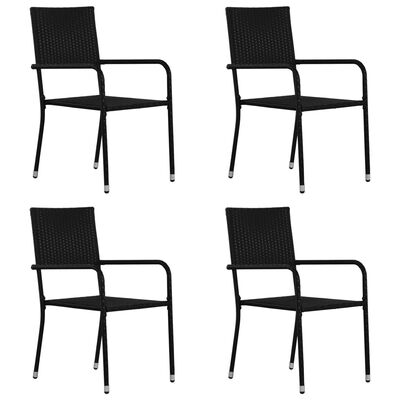 vidaXL 5 Piece Garden Dining Set Black