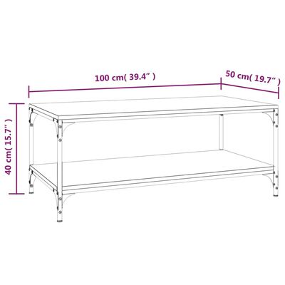 vidaXL Coffee Table Grey Sonoma 100x50x40 cm Engineered Wood