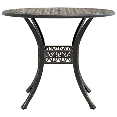 vidaXL Garden Table Bronze Ø90x75 cm Cast Aluminium