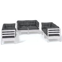 vidaXL 6 Piece Garden Lounge Set with Cushions Solid Pinewood