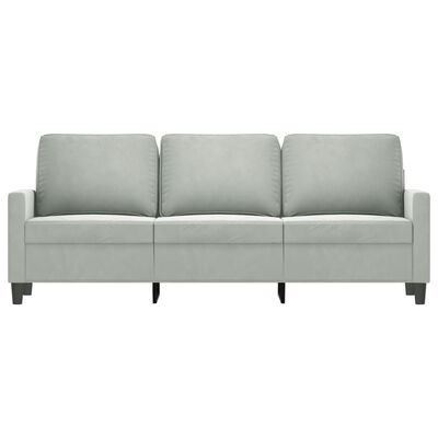 vidaXL 3-Seater Sofa Light Grey 180 cm Velvet