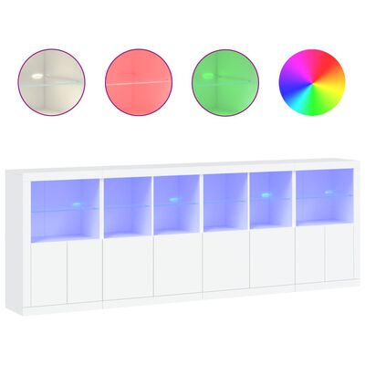 vidaXL Sideboard with LED Lights White 283x37x100 cm