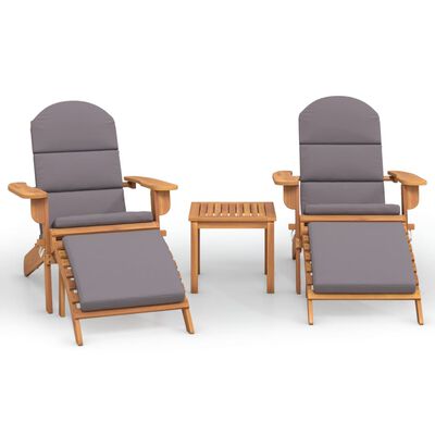 vidaXL 3 Piece Adirondack Garden Lounge Set Solid Wood Acacia