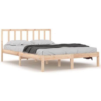 vidaXL Bed Frame without Mattress Solid Wood Pine 150x200 cm King Size