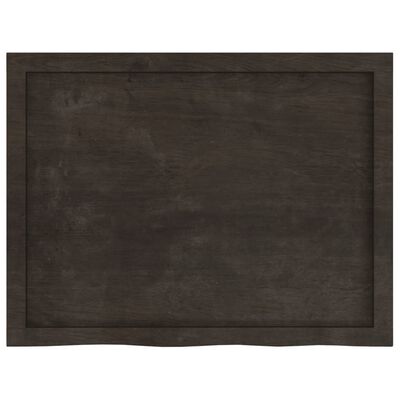 vidaXL Table Top Dark Brown 80x60x(2-4) cm Treated Solid Wood Oak