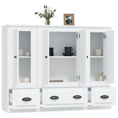 vidaXL Highboards 3 pcs White Engineered Wood