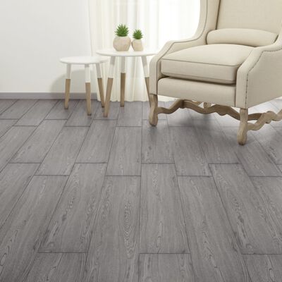 vidaXL Non Self-adhesive PVC Flooring Planks 5.26 m² 2 mm Dark Grey