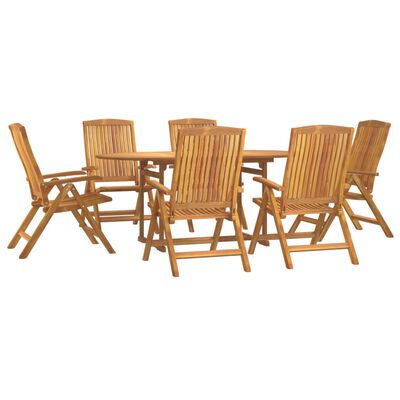 vidaXL 7 Piece Garden Dining Set Solid Wood Teak