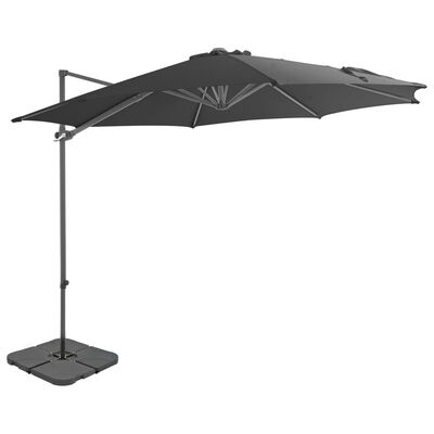 vidaXL Garden Parasol with Portable Base Anthracite