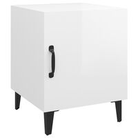 vidaXL Bedside Cabinet High Gloss White Engineered Wood