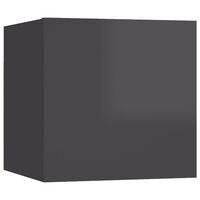 vidaXL Wall Mounted TV Cabinet High Gloss Grey 30.5x30x30 cm