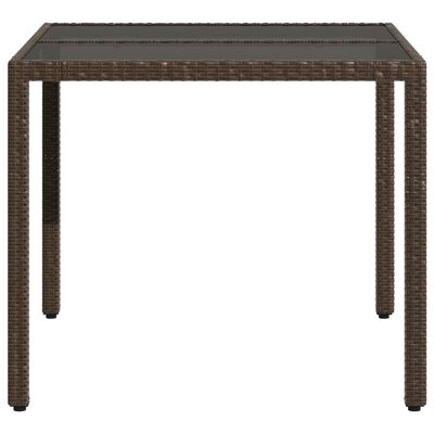 vidaXL Garden Table Brown 90x90x75 cm Poly Rattan