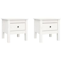 vidaXL Side Tables 2 pcs White 40x40x39 cm Solid Wood Pine