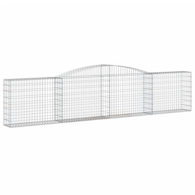 vidaXL Arched Gabion Baskets 10 pcs 400x30x80/100 cm Galvanised Iron