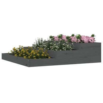 vidaXL Planter Grey 107x107x27 cm Solid Wood Pine