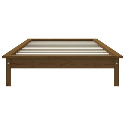 vidaXL Bed Frame without Mattress Honey Brown Single Solid Wood