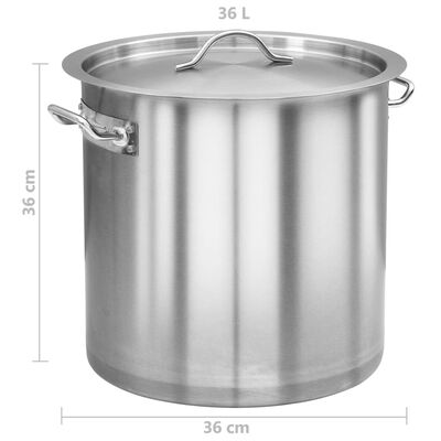 vidaXL Stock Pot 35 L 36x36 cm Stainless Steel