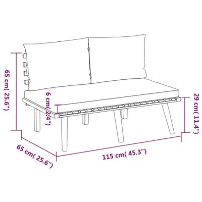 vidaXL 8 Piece Garden Lounge Set with Cushions Solid Wood Acacia