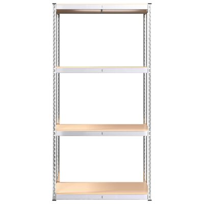 vidaXL 4-Layer Shelves 5 pcs Silver Steel&Engineered Wood