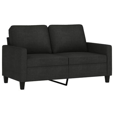 vidaXL 2 Piece Sofa Set with Cushions Black Fabric