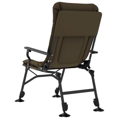 vidaXL Fishing Chair with Armrest Foldable Taupe