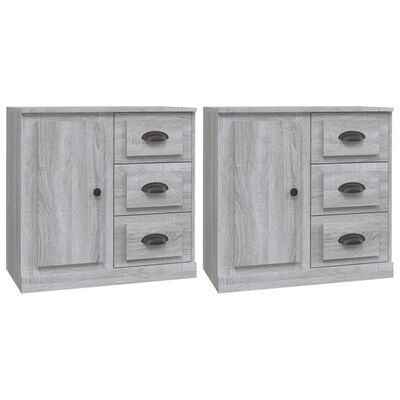 vidaXL Sideboards 2 pcs Grey Sonoma Engineered Wood