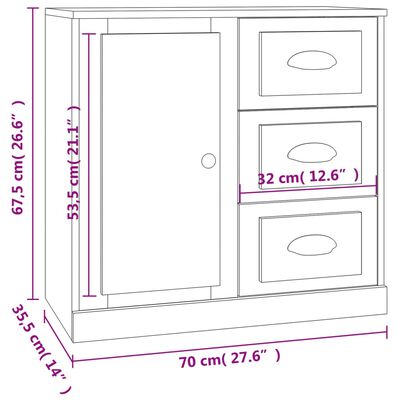 vidaXL Sideboards 2 pcs Grey Sonoma Engineered Wood