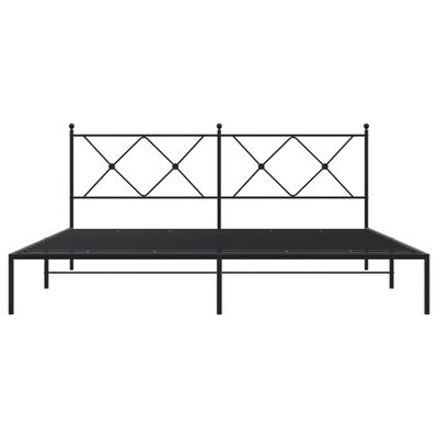 vidaXL Metal Bed Frame without Mattress with Headboard Black 180x200cm