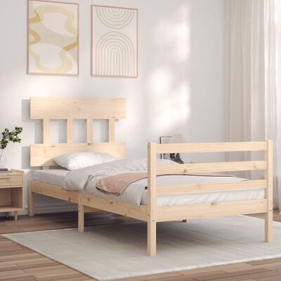 vidaXL Bed Frame without Mattress Single Solid Wood