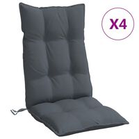 vidaXL Highback Chair Cushions 4 pcs Anthracite Oxford Fabric