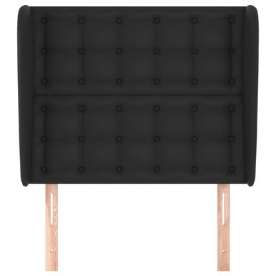 vidaXL Headboard with Ears Black 103 cm Faux Leather