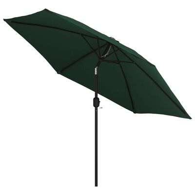 vidaXL Garden Parasol Green 3m Steel Pole