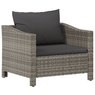 vidaXL 8 Piece Garden Lounge Set with Cushions Grey Poly Rattan