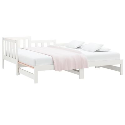 vidaXL Pull-out Day Bed without Mattress White 2x(90x190) cm