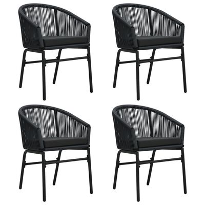 vidaXL 5 Piece Garden Dining Set Black