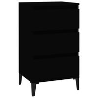 vidaXL Bedside Cabinet Black 40x35x70 cm Engineered Wood