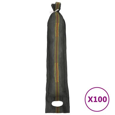 vidaXL Sandbags 100 pcs Dark Green 103x25 cm HDPE